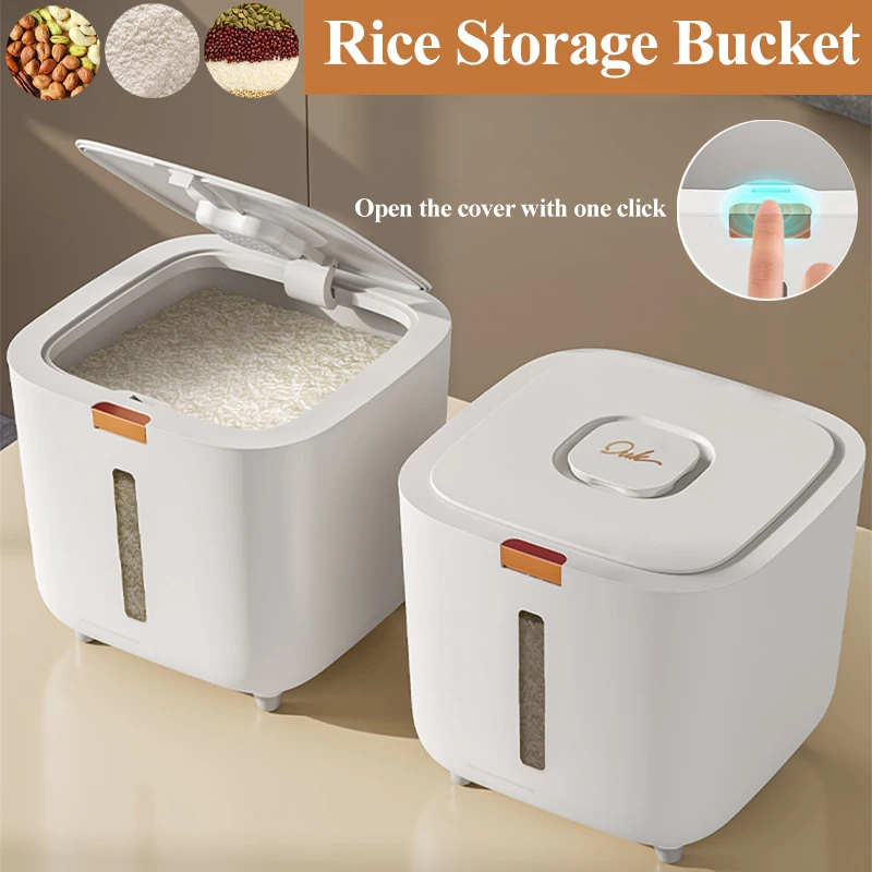 

Insect Proof Moisture Proof Rice Box Grain Sealed Jar Kitchen Container 10/20KG Storage Kitchen Container Storage Box with Lid