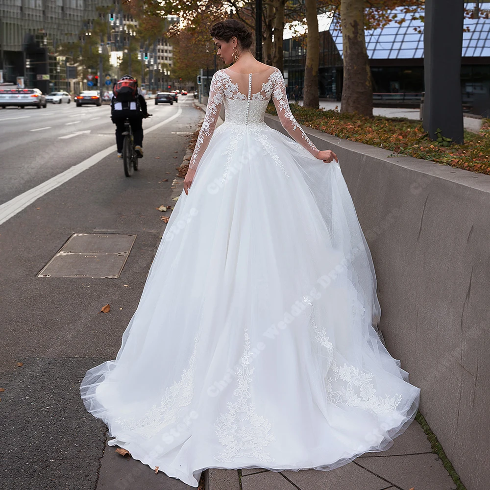 Abito da sposa da donna bianco puro abito da sposa con stampa in pizzo con diamanti brillanti abiti da sposa festa formale a-line manica corta Vestido De Novia