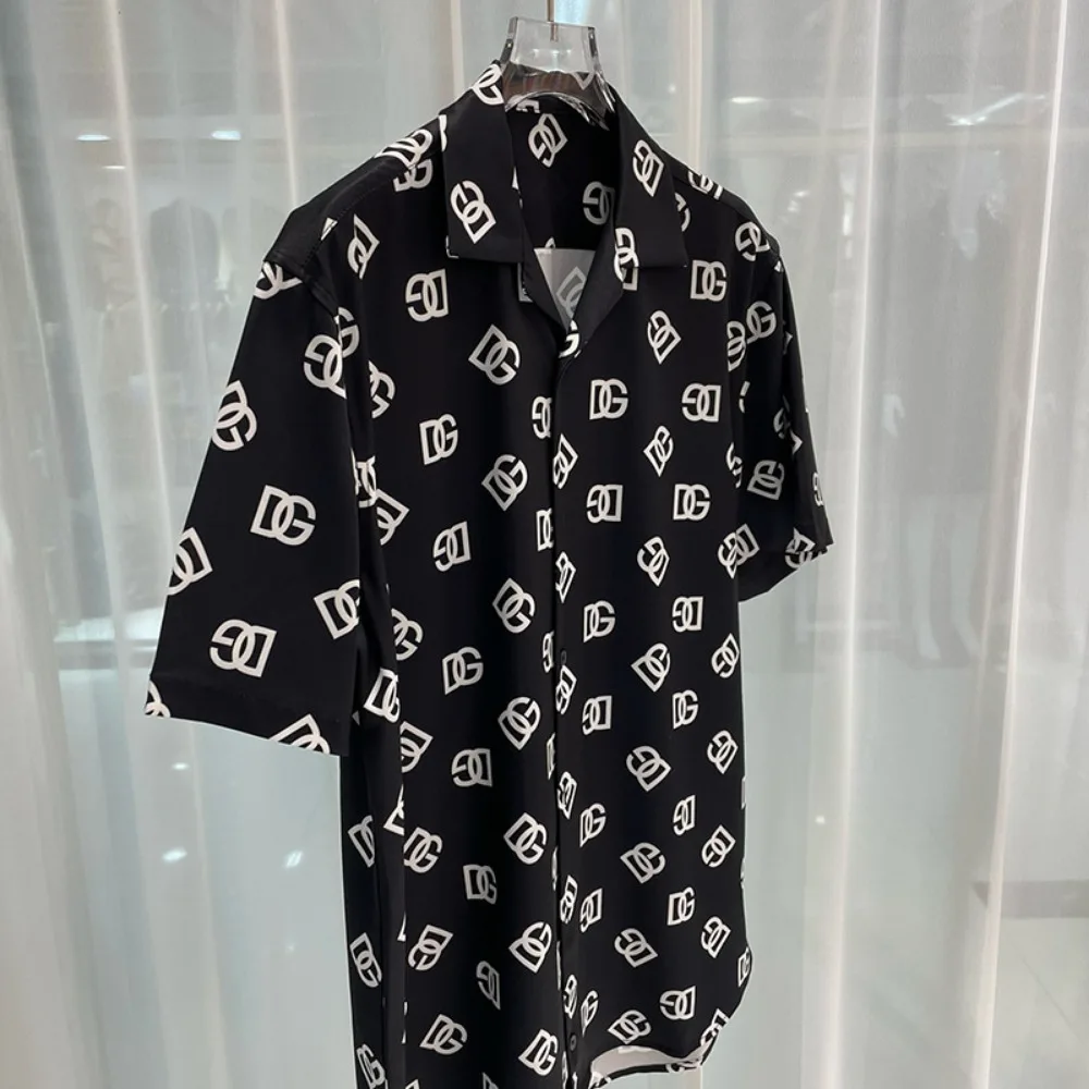 2024 Spring New Fashion Youth Popular Digital Printing Men\'s Short Sleeved Shirts
