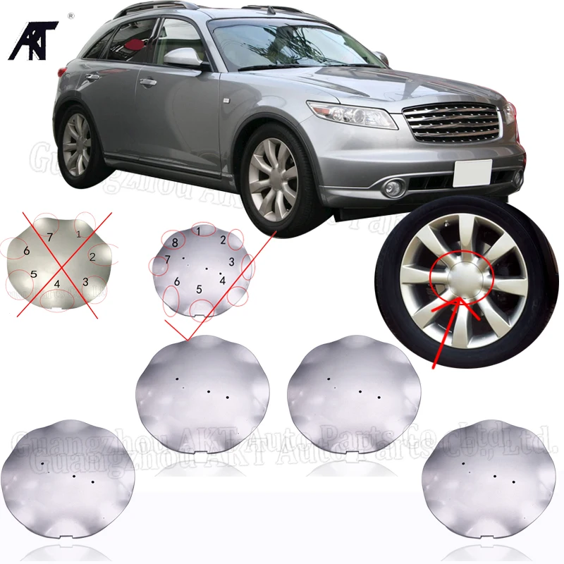 4pcs/lot Wheel Center Hub Cap for  for 2003 - 2005 Infiniti FX35 FX45 Silver 8 spoke 20\