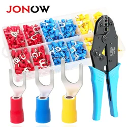 460PCS Fork Crimp Terminal Electrical Wire Connectors M4/M5/M6 Boxed Spade Lugs Quick Splice Cables For Connection Screw