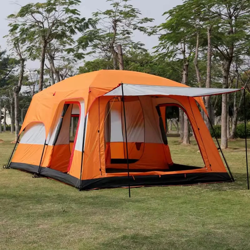 Factory Wholesale Glamping Tent Outdoor Waterproof 2 Bedrooms 1 Living Room Tent 6 8 10 Persons Camping Tent