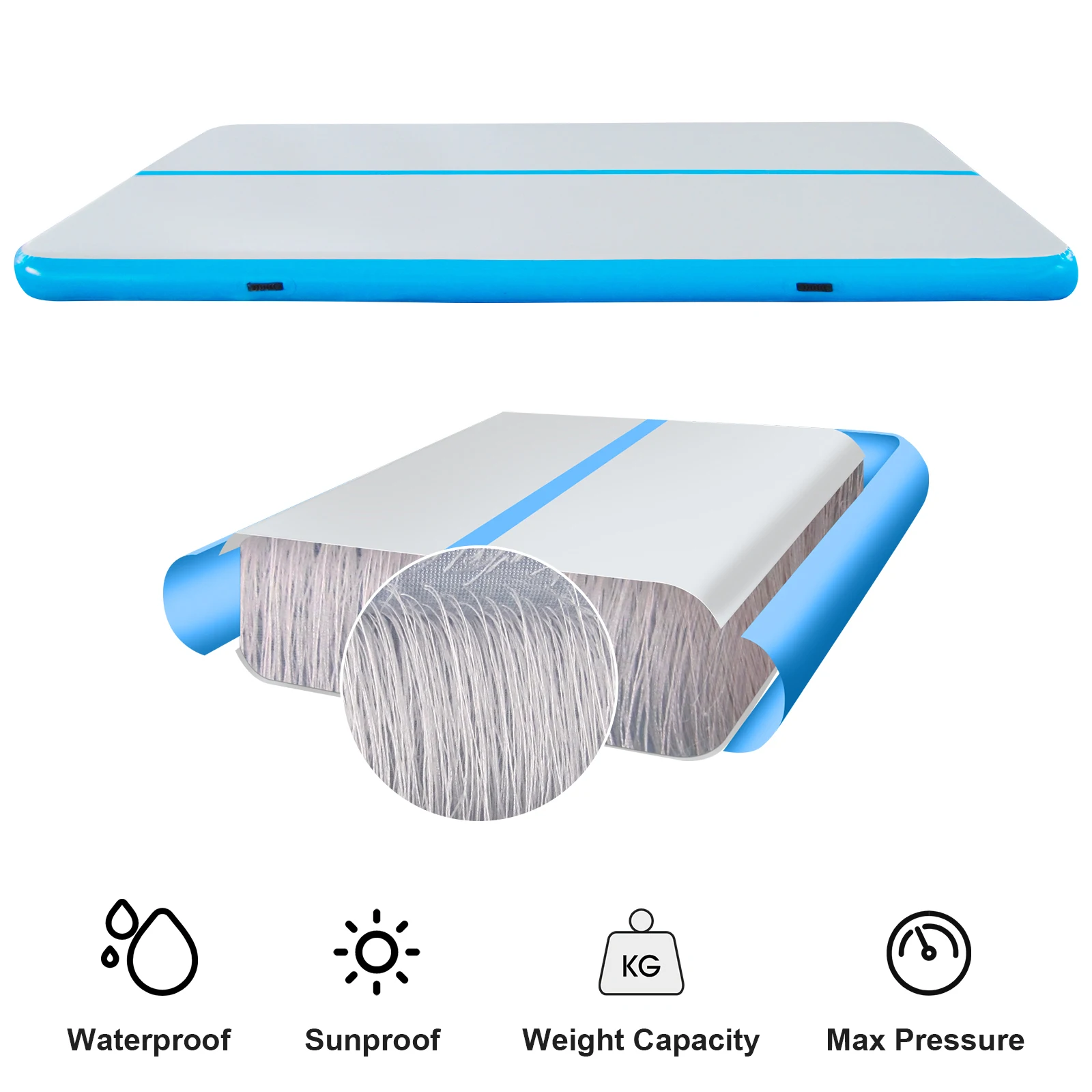 المصنع مباشرة 2m 3m 4m 5m 6m 12m PVC نفخ سجادة رياضية المسار الهوائي تراجع فراش أجهزة لياقة بدنية منزلية الجمباز اليوغا حصيرة #5