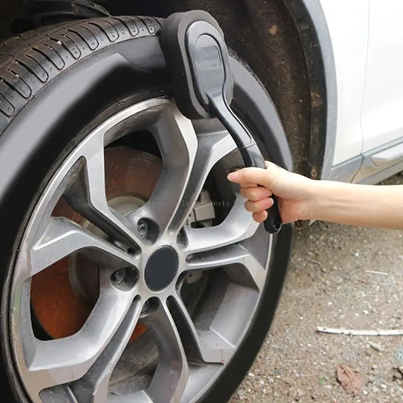 

Детализация щетки автомойки Черная очистка шин Автомобильная шина восковая губка щетки