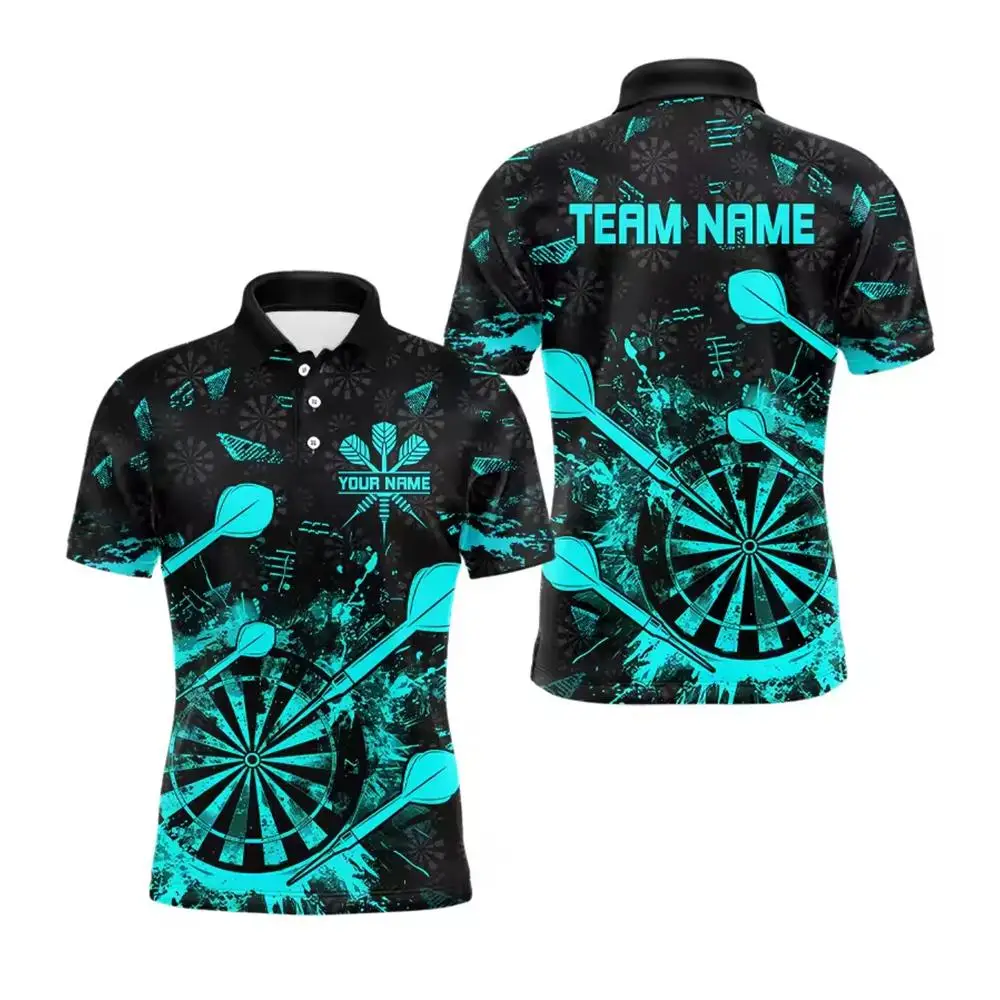Custom Dart-patterned Men's Polo Shirts Personalized Team Names And Logos For Individuals And Teams Men's Casual Everyday Wear