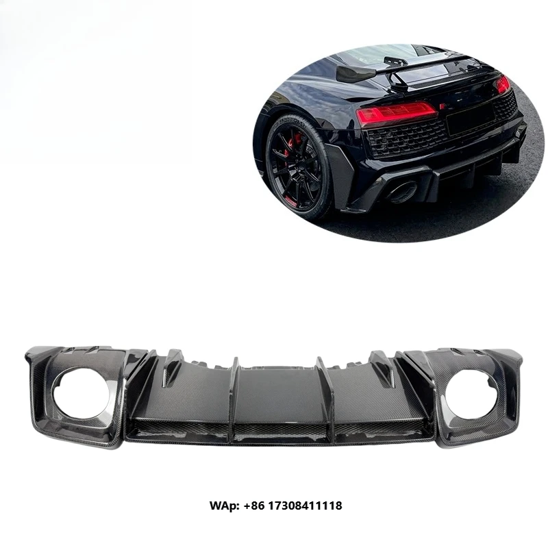 R8 V10 Real Carbon Fiber Rear Bumper Diffuser for R8 V10 2020+
