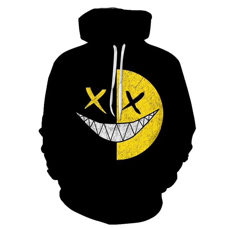 Autumn XOXO Funny Hoodies Smile 3D Printed Hooded Sweater Long Sleeve Pullover Sweatshirt Men Women Fashion Casual Hoody for Man