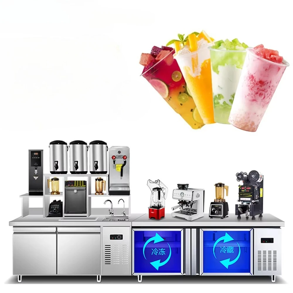 

Professional Bubble Tea Bar Equipment Machine Drink Station Bubble Tea Water Bar Counter Bar