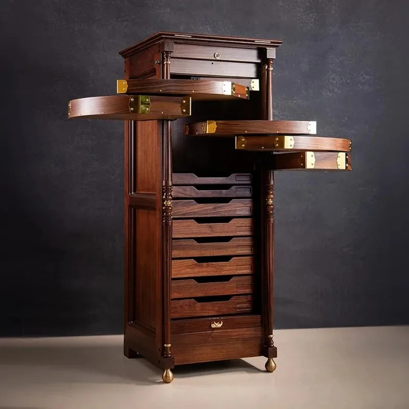 

Tea set Wenwan jewelry storage cabinet, medieval cabinet, black walnut