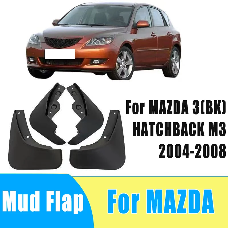 

4pcs Auto Mudguard Waterproof Prevent Mud Splashing Car Mud Flap Fender Trim Accessory For MAZDA 3(BK) HATCHBACK M3 2004-2008