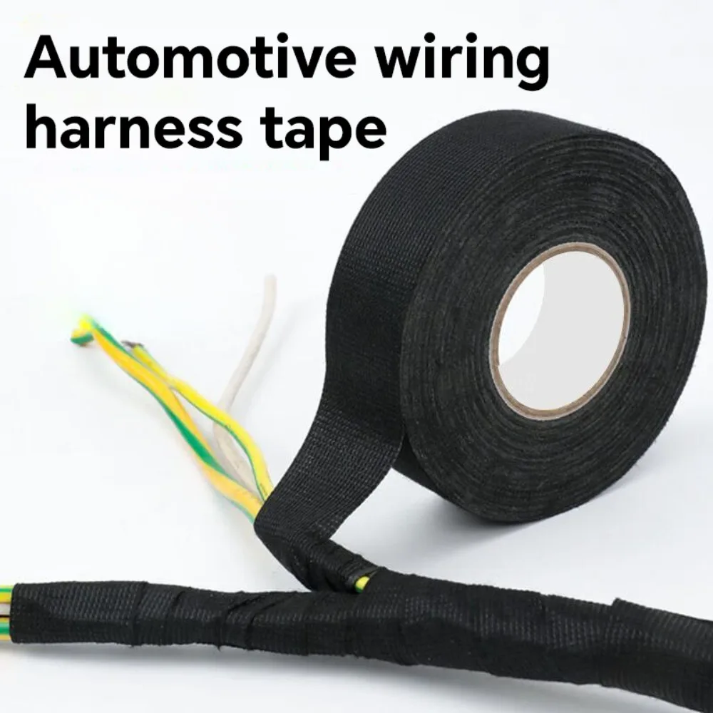 High Temp Wire Harness Wrapping Tape Self-Adhesive Automotive Wiring Harness Fabric Tape for Car Noise Damping