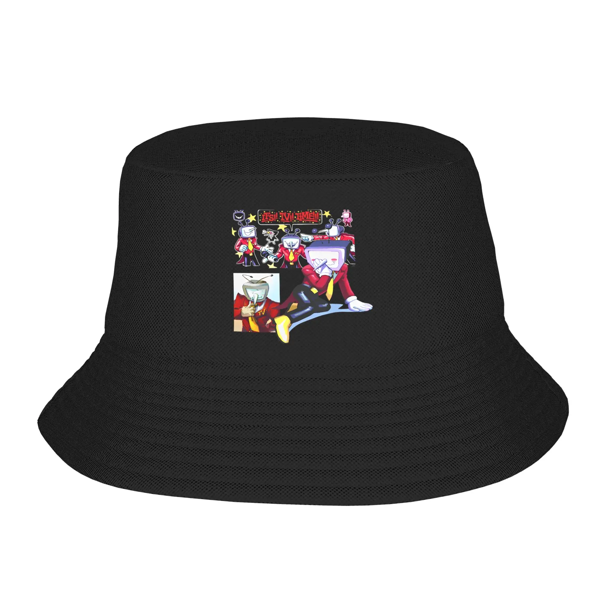 TV Time Tenna Deltarune  Bucket Hat for Women Travel Gaming Floppy Hat Streetwear Foldable for Fishing Caps Getaway Headwear