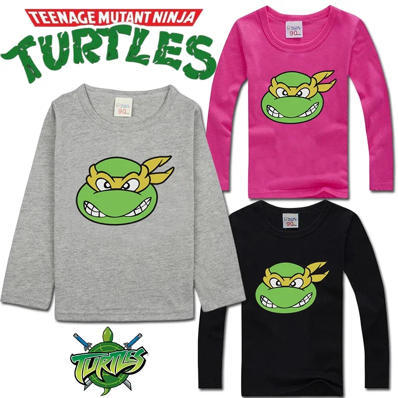 

Teenage Mutant Ninja Turtles Children's T-shirt TMNT Fashion Trend Casual Long-sleeved Cotton Tops Cartoon Creative Baby Clothes