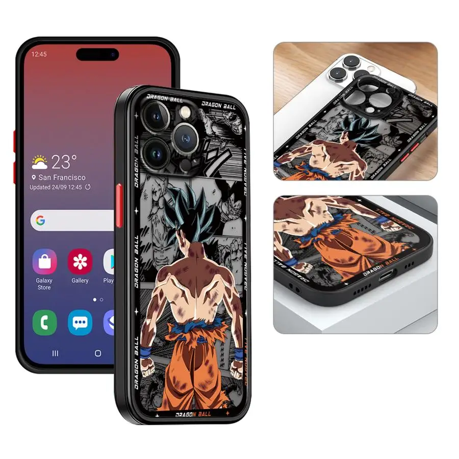 Soft Edge Case for iPhone 13 Mini 11 11 Plus 16 12 15 Pro MAX 14 XS 8 7 SE XR 16 Plus 12Pro 14Pro Hot Blooded Anime Goku view 5