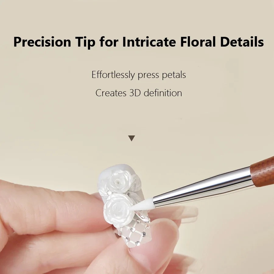 المزدوج رئيس مسمار الفن نحت هلام البولندية خلط القلم لتفاصيل زهرة ثلاثية الأبعاد ، بريق مسحوق خلط أداة مانيكير متعددة الاستخدامات