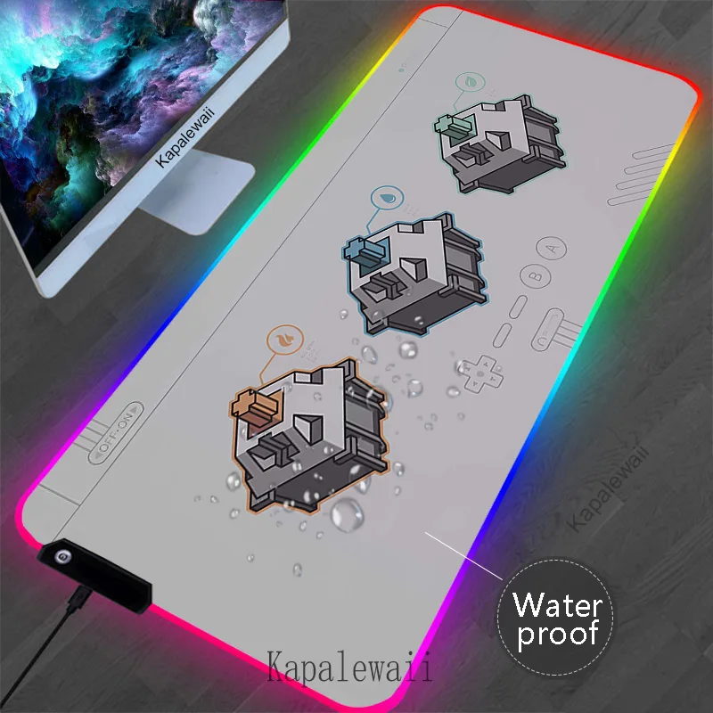 Rgb Switch Gaming Mousepad Led Backlit Grote Muismat Vergrendeling Muismat Gamer Toetsenborden Pads Rubber Waterdichte Bureaumat