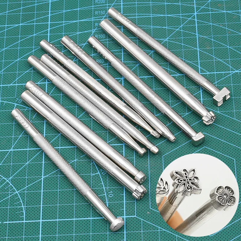 20Pcs Leather Carving Hand Working Saddle Making Tools Engraving Craft Set Leather Printing Leathercraft Tools
