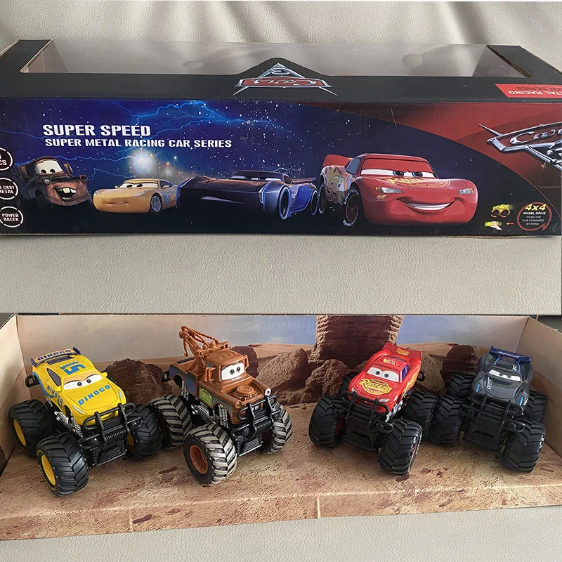 4pcs Disney Pixar Cars Set Lightning Mcqueen Figures Jackson Storm Mack Uncle Truck Pull-Back Cars Model Doll Children Toy Gift