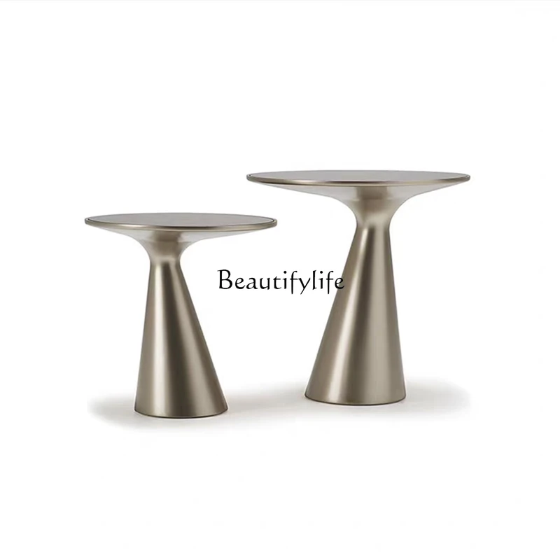 

Italian light luxury stainless steel combination corner table, modern simple living room sofa table