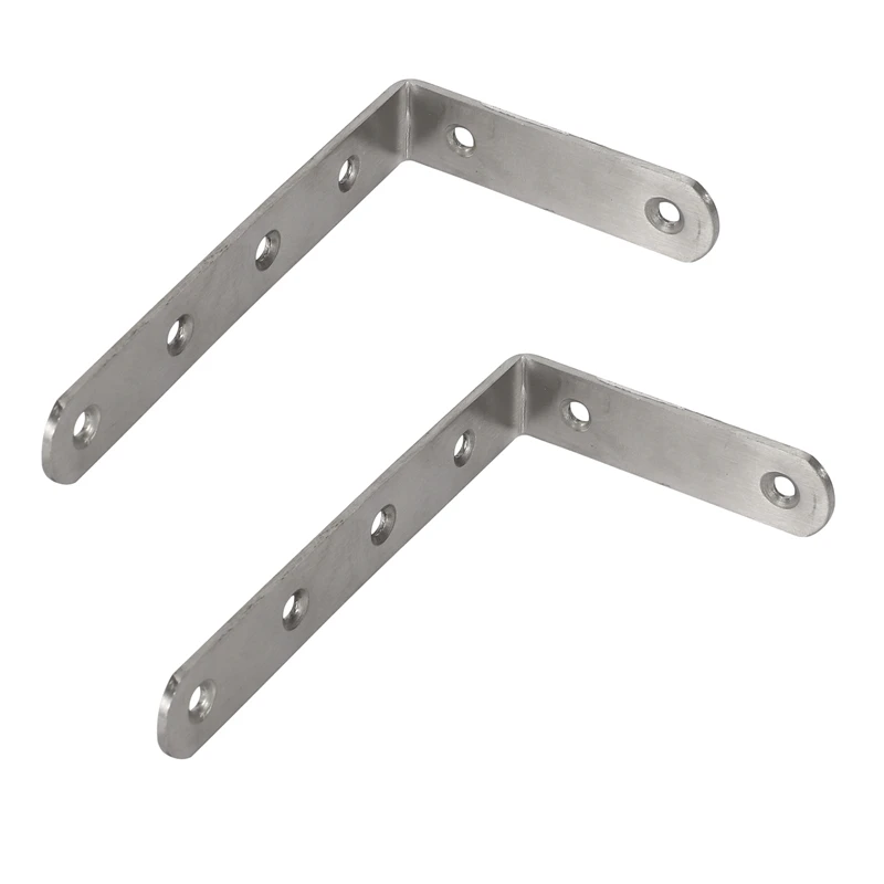 

2X 125X75mm L Shape Stainless Steel Shelf Corner Brace Angle Bracket