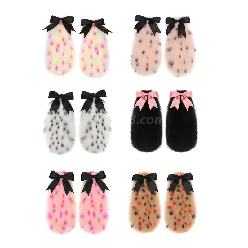 Pinces à cheveux pour femmes et filles, oreilles de lapin en peluche, couleur bonbon, ruban nœud papillon, Lolita Cosplay, accessoires pour cheveux