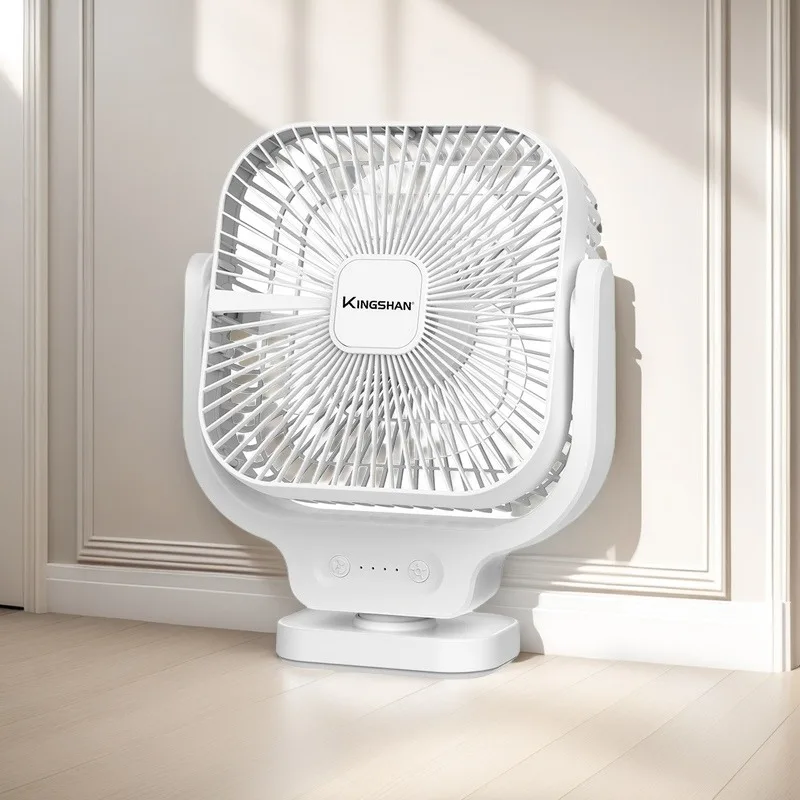 

6-дюймовый мини-USB-вентилятор с перезаряжаемой батареей и светодиодной лампой, 3-скоростная регулировка листа, настольный портативный, тихий, для офиса, кемпинга, на открытом воздухе