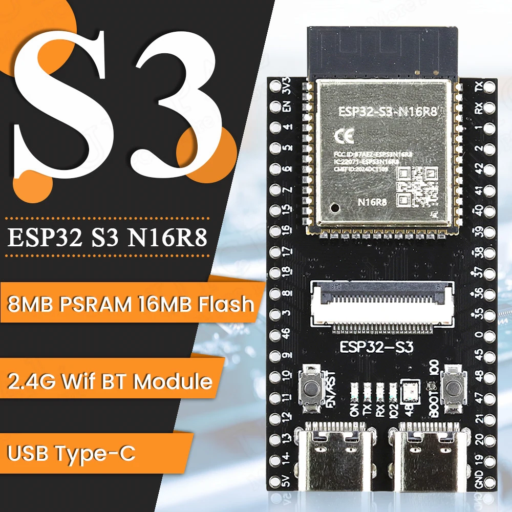 ESP32-S3 N16R8 Development Board 2.4G Wifi BT Camera Module OV2640 OV5640 8MB PSRAM 16MB FLASH ESP32 S3 N16R8 CAM