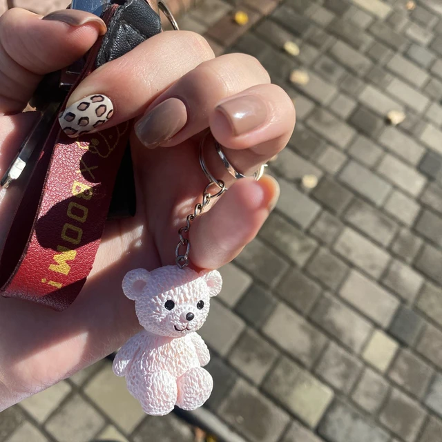 Cute Tiny Heart Teddy Bear Keychain For Women Girl Cartoon Anime Key Chain On Bag Jewelry Baby Shower Party Friends Novelty Gift AliExpress 36