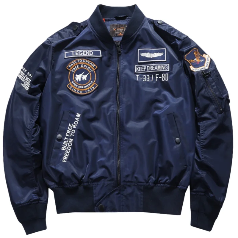 

Men's Bomber Jacket Autumn Winter Korean-style Embroidered Jacket Men Workwear Jacket Coat C0240