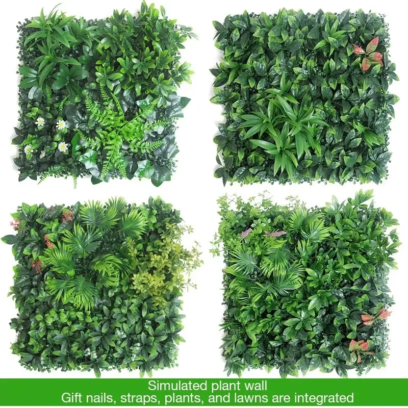 50x50cm 3d Artificial Plant Panel Plastic Outdoor Green Lawn Diy Home Decor Wedding Backdrop Garden Grass Wall Flower Wall