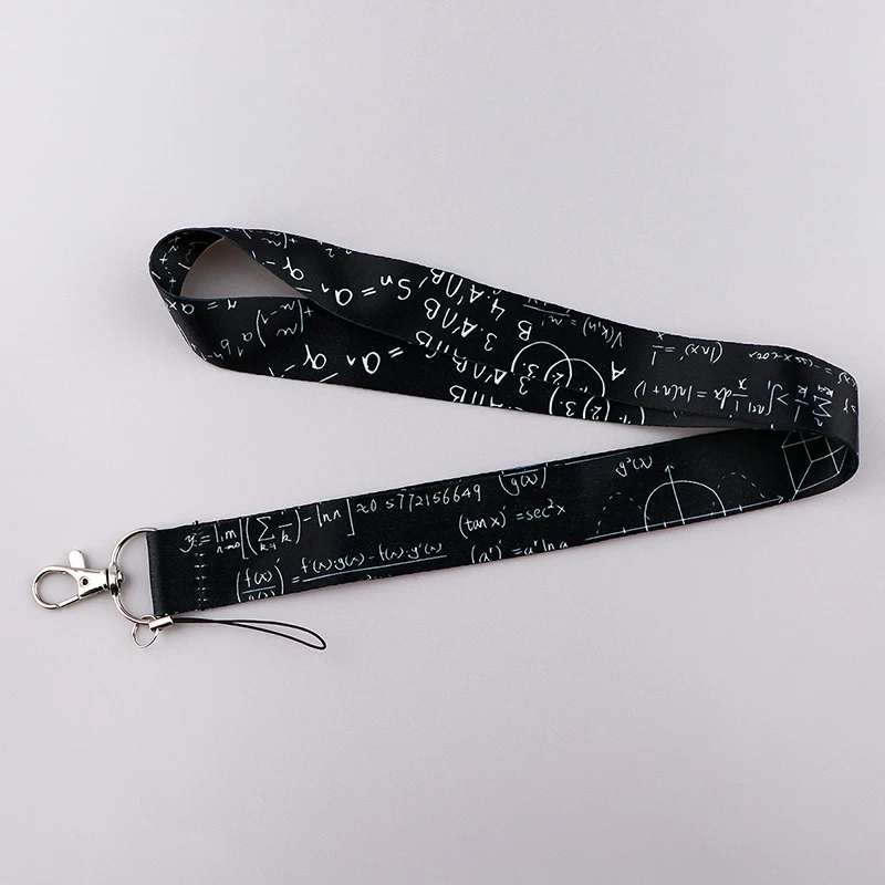 Advanced Mathematical Formula Lanyards Keychain Holder ID Card Pass Hang Rope Lariat Lanyard Key Chain Math Lovers Gifts