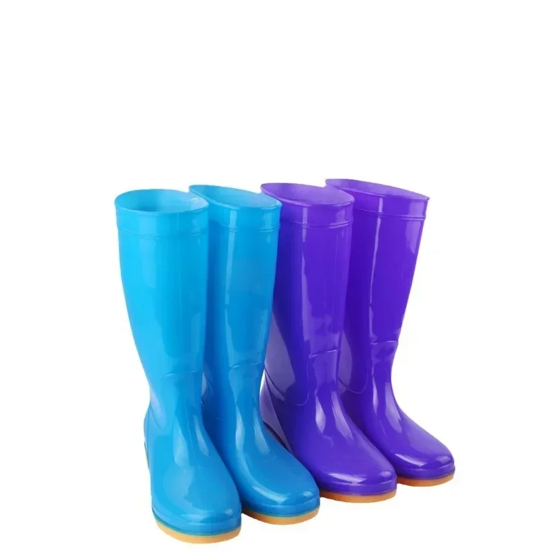 Women PVC High Tube Adult Women\'s Rain Boots Waterproof and Non Slip Women\'s Water Shoes Outdoor Kitchen Work Rain Shoes