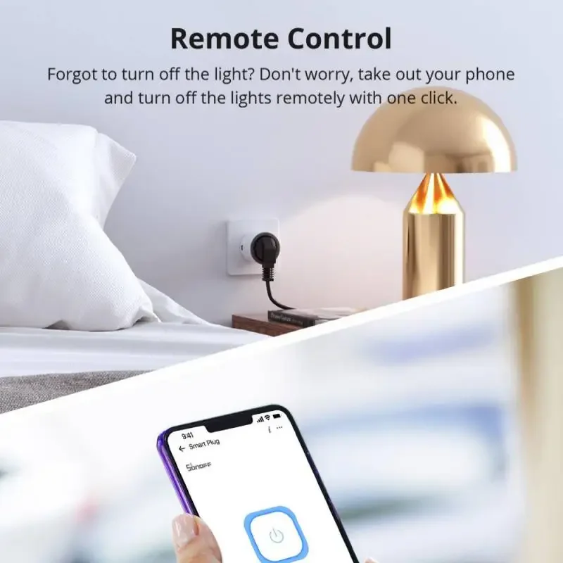 SONOFF Energy Monitoring WiFi Smart Plug S60 IPlug Swicth EU FR 4000W Work With Alexa Alice Smartthings Google Home Assistant