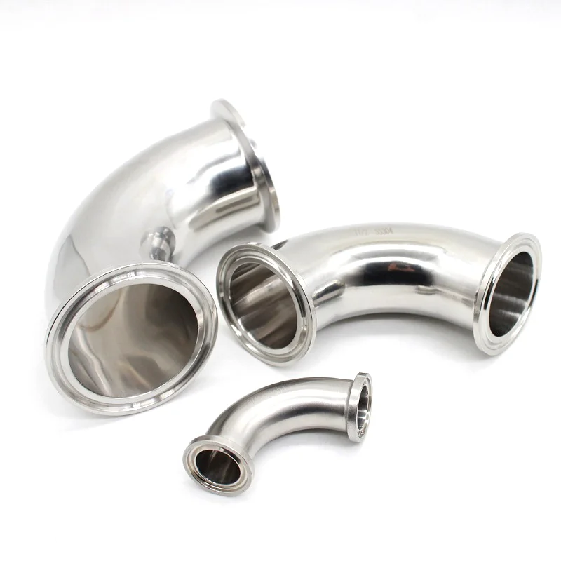 SAP Three clip elbow stainless steel SS304  316L 90 degree elbow 19mm-102mm pinch fittings homemade 3/4