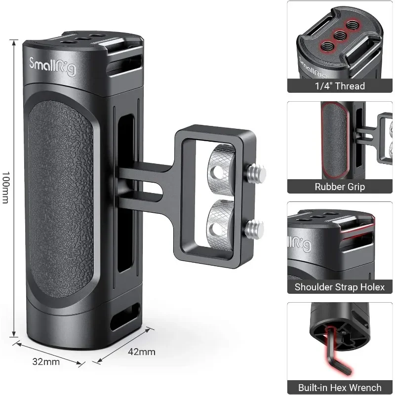 SmallRig Mini Side Handle For Universal Camera Cage Featuring Two 1/4