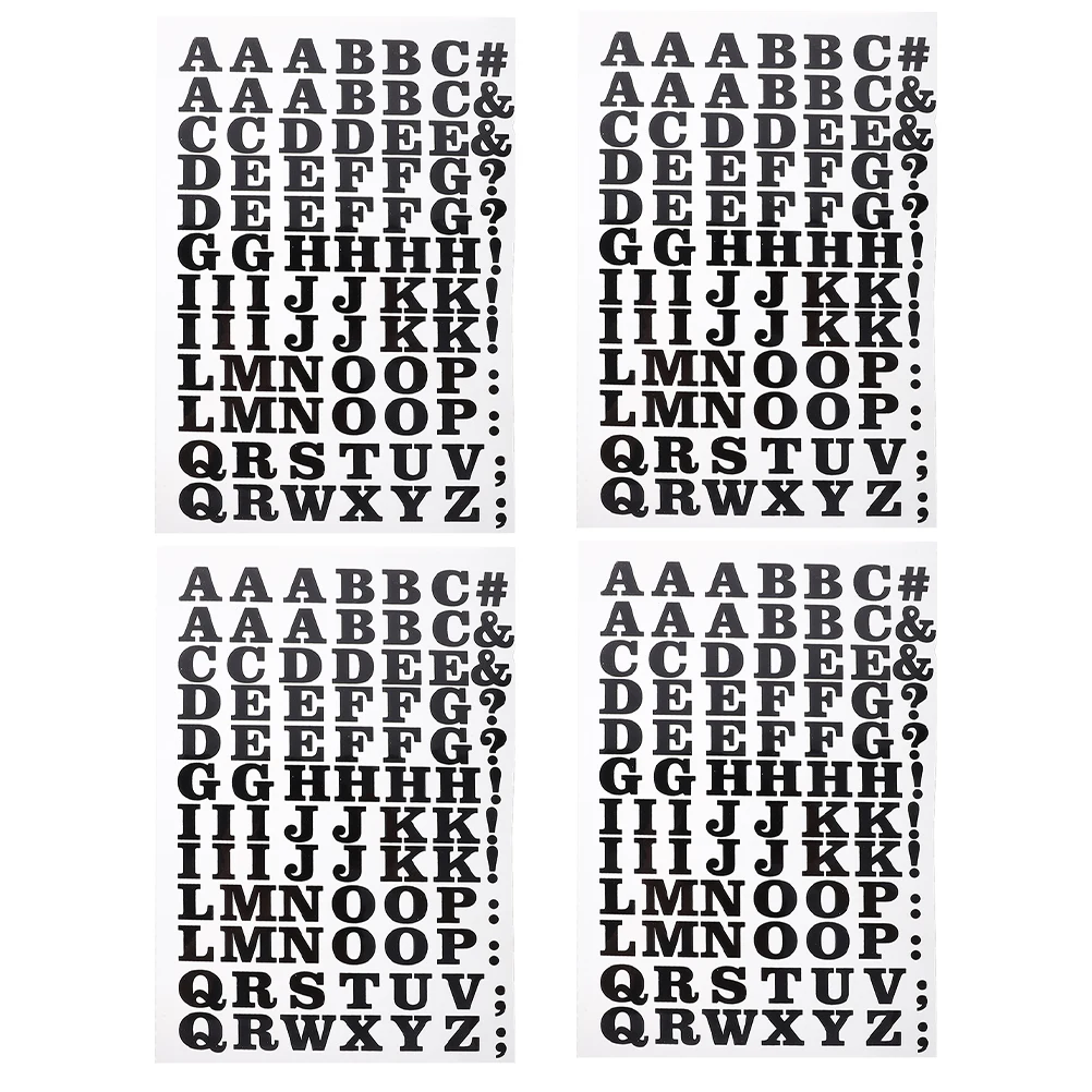 

4pcs On Lettering For Clothes Heat Transfer Vinyl Sheets Alphabet Symbols Diy Clothing Patches Sturdy High Temperature Resistant
