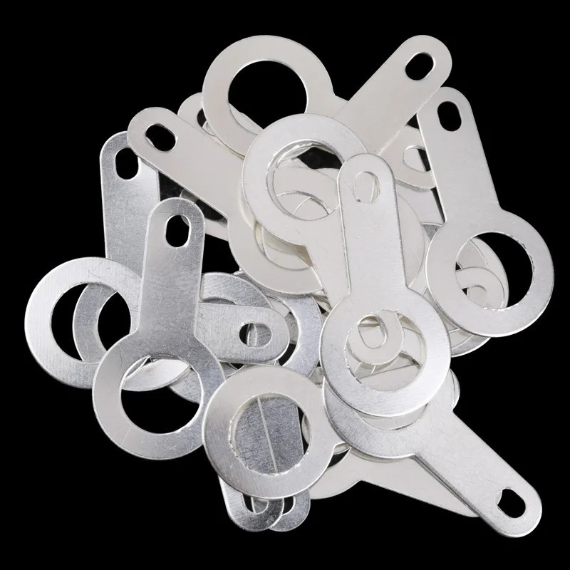 Borne à souder à tête unique en cuivre plaqué argent, 100 pièces, rondelle de soudure circulaire, feuille de soudage, cosse à souder