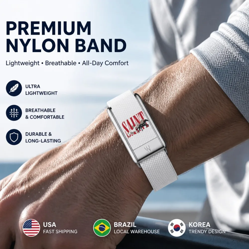New For WHOOP 5.0 MG Replacement Band Nylon Woven Strap Cross Pattern Print With U Metal Connector Sport Wristband