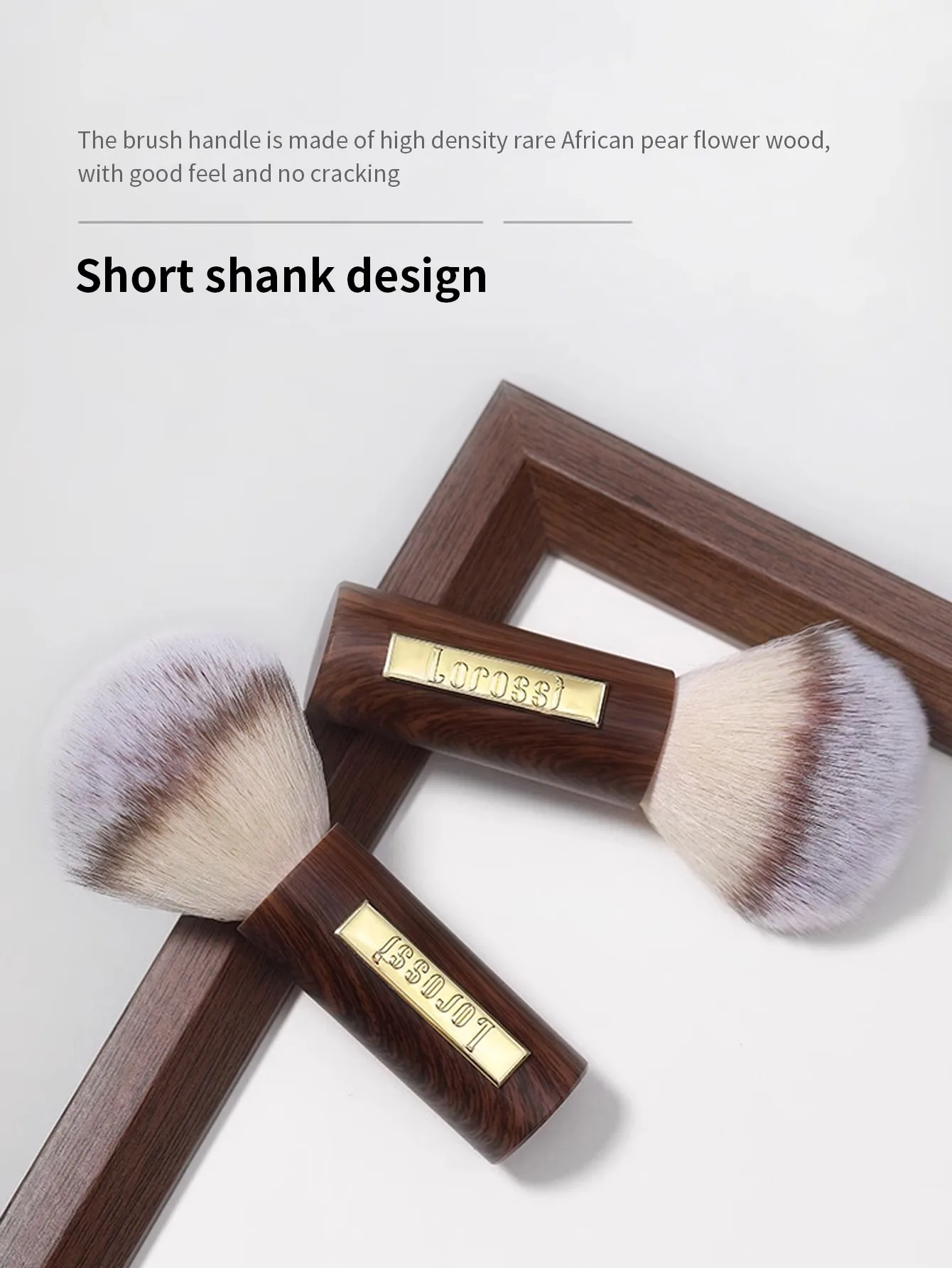 Brosse à poussière pour ongles à manche court en bois, brosse de nettoyage pour la poussière, branche d'acide africain, brosse à poussière pour cheveux en bois et Nylon