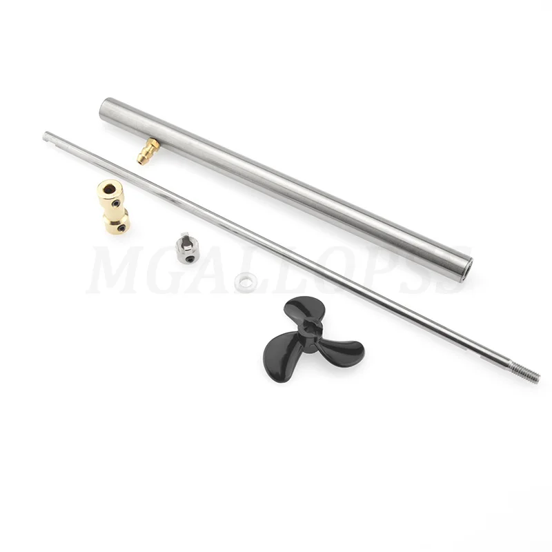 1set Include 4mm Boat Shaft Drive Shaft+3 Blades D36 Propeller+Copper Coupling+Shaft Sleeve With Grease Nozzle for Rc Boat