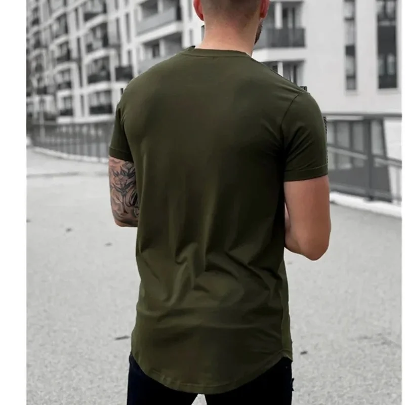 2024 NEW Summer Running tight men T Shirt Short Sleeve cotton Bodybuilding Sports T-Shirt Fitness sportswear Men Gyms Tees Tops