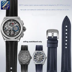 New Men's Strap Suitable for ZENITH DEFY Series Pilot Bronze Fly Moon Phase Elite Series Nylon Leather Watch Strap 22mm 23mm