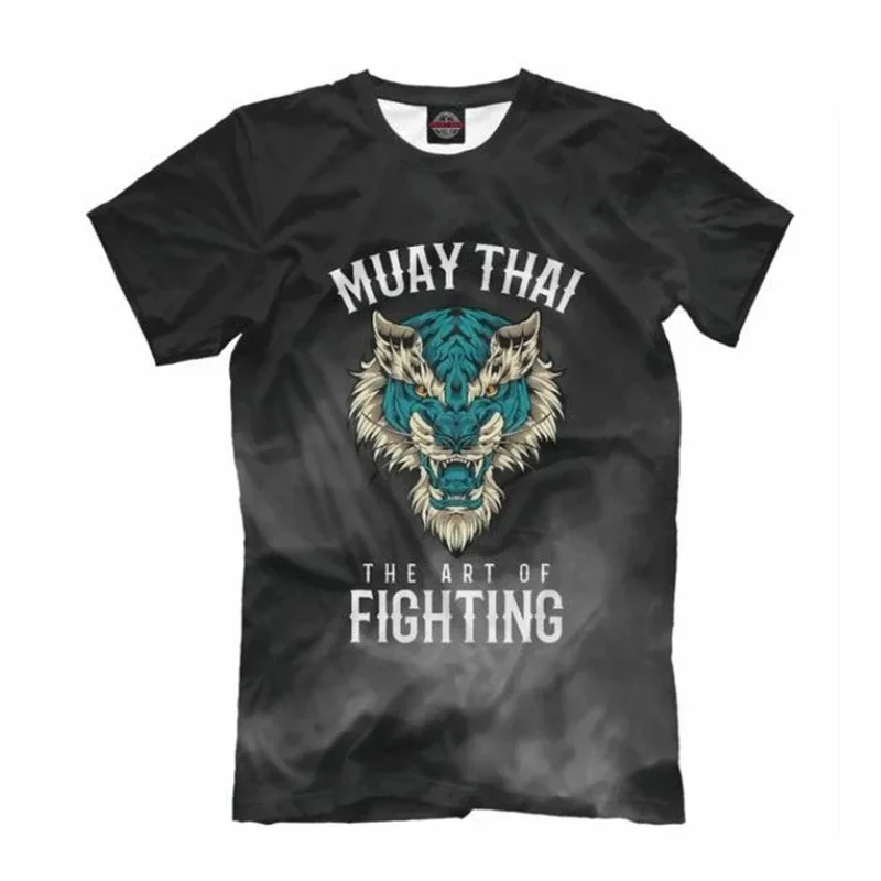 Muay Thai Graphic T Shirt Men Summer Breathable Quick Dry Tee Running Gym Sport Short Sleeve Outdoor Boxing Wrestling Tracksuits