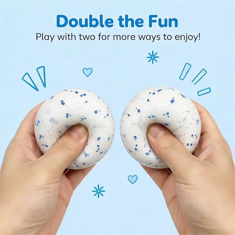 Needoh Snow Ball Crunch Squeeze Stress Ball Fidget Toy Soft Quick Rebound Flour Filling Non-toxic Anxiety Relief Autism ADHD Toy