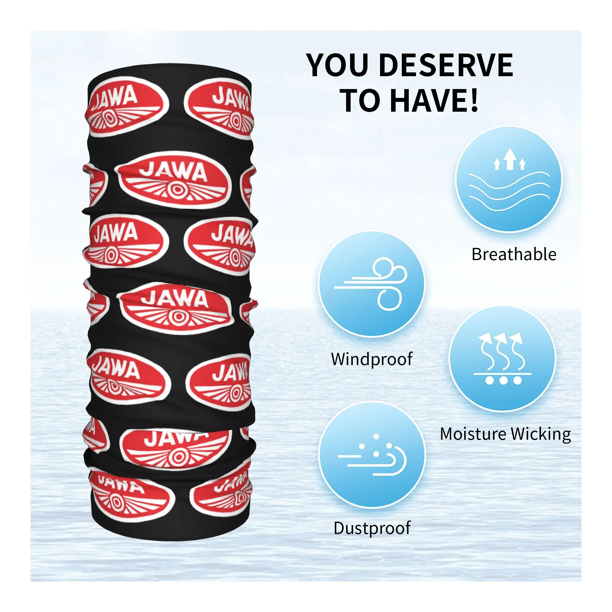 Sciarpa bandana invernale antivento personalizzata J-Jawas per moto da uomo e donna per l'escursionismo