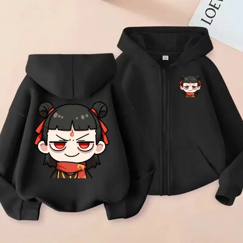 سترة بغطاء للرأس بسحاب للأطفال مطبوعة بشكل لطيف وممتع من Q-version للأولاد والبنات، بلوزة بغطاء للرأس بتصميم عصري ورائع #5