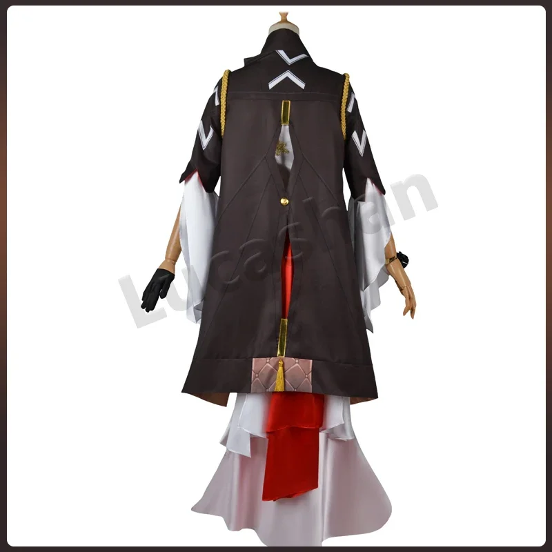 Honkai Star Rail Himeko Cosplay Costume Red Wig Earring Necklace Sexy Evening Dress For Women Buckle Dresses Game Anime Uniform