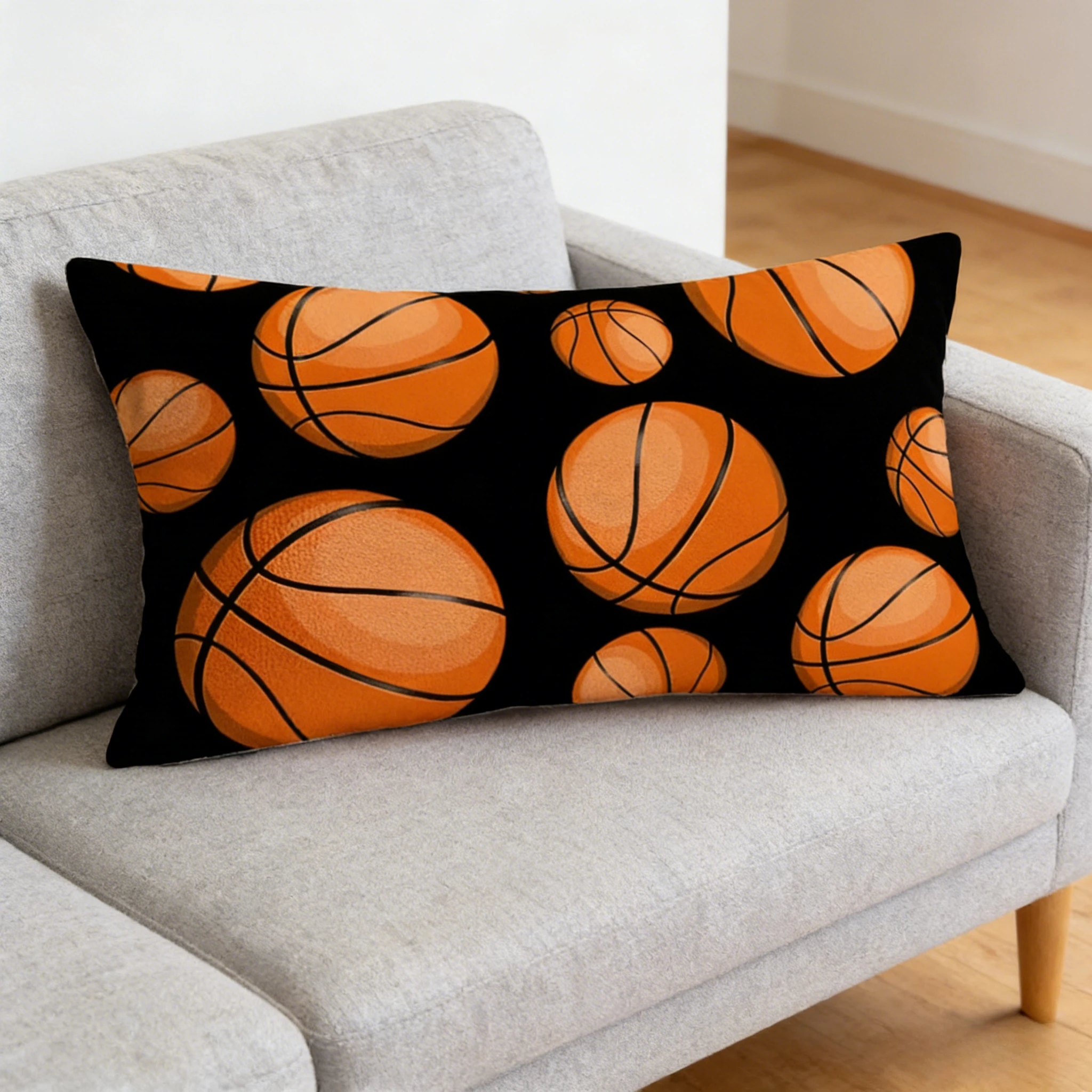 1pc Basketball Pillow Cover, Suitable for Sofa,Bedroom,Living Room, Boy's Room, Sports Room, Vibrant Gift for Basketball Lovers.
