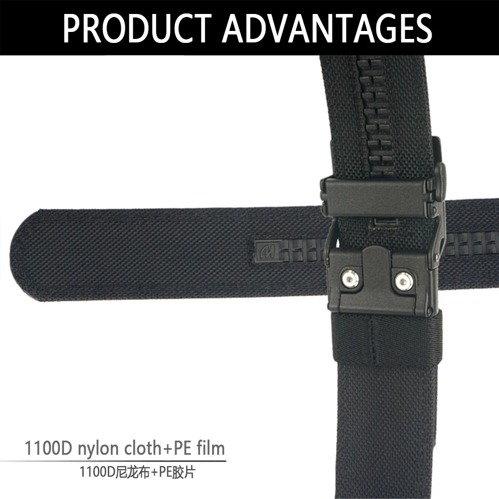 TUSHI New Gun Belt Hard Tactical for Men Metal Automatic Buckle Thick Nylon Police Military Belt Casual Belt IPSC Girdle Male