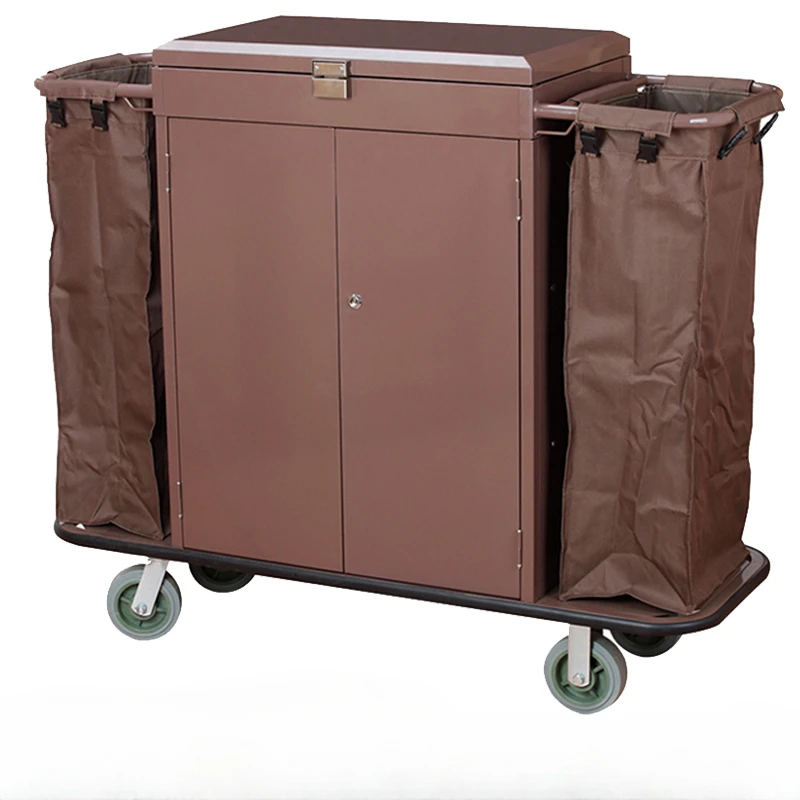 Service vehicle with door and cover, linen cart, thickened hotel room entrance cart, work cart, hand, cleaning